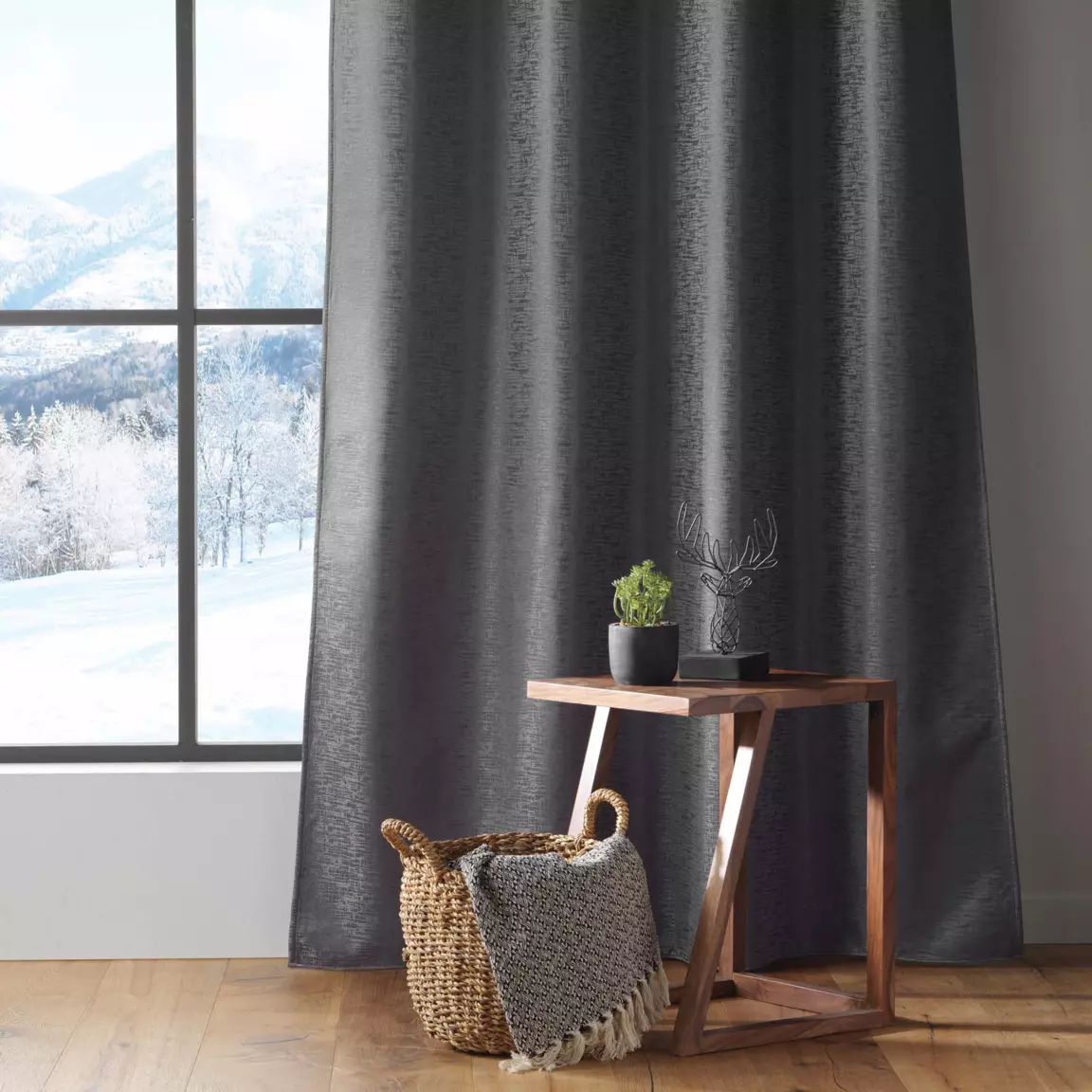 Rideau thermique isolant (140 x 260 cm) Polarine Gris anthracite