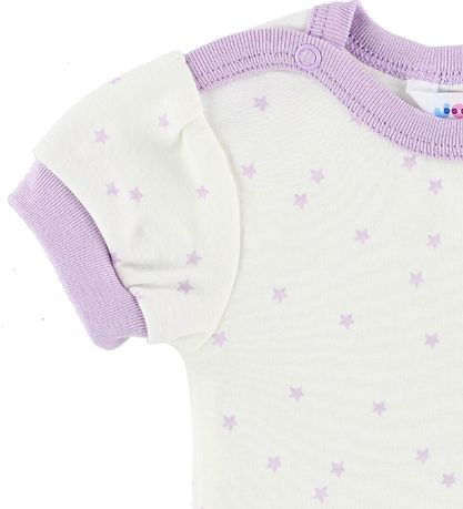 Joha T-Shirt - Baumwolle - Weiß/Lavendel m. Sternen