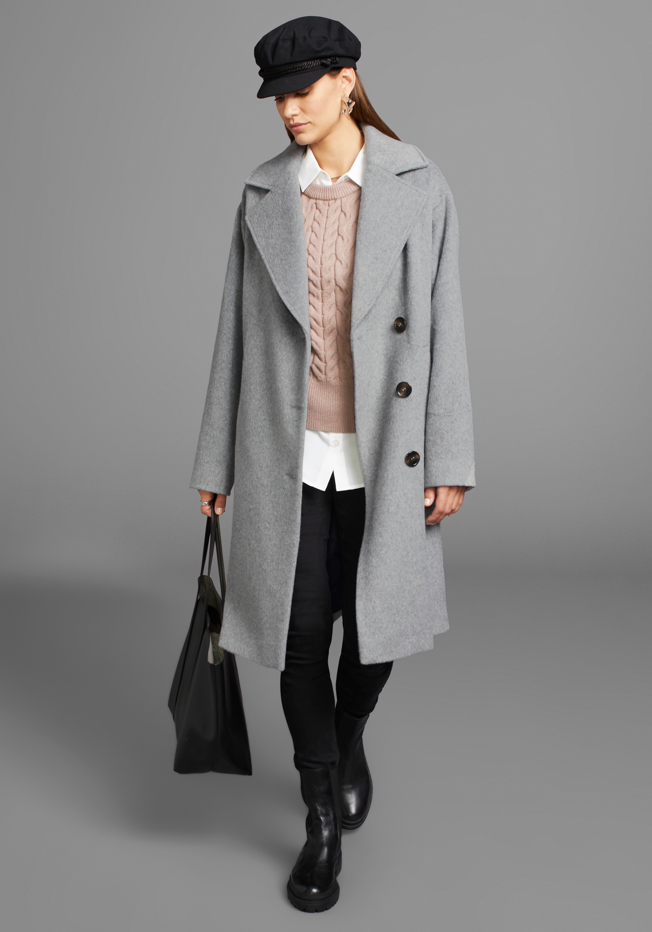 HECHTER PARIS Wollmantel , in asymmetrischer Oversize-Form