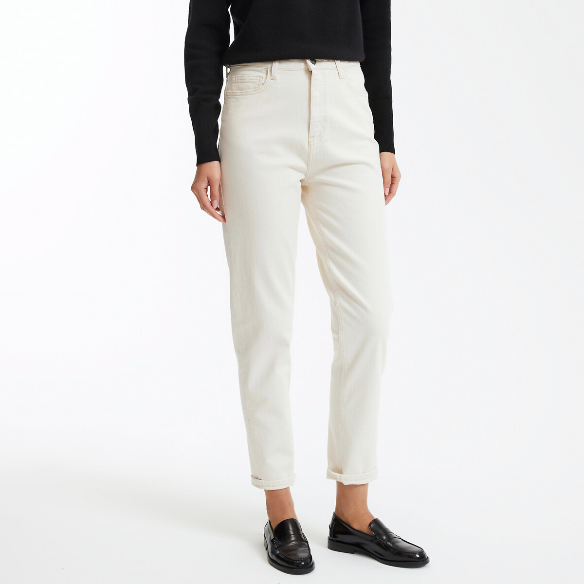 COLEÇÃO LA REDOUTE<br>Calça jeans boyfriend de cintura alta