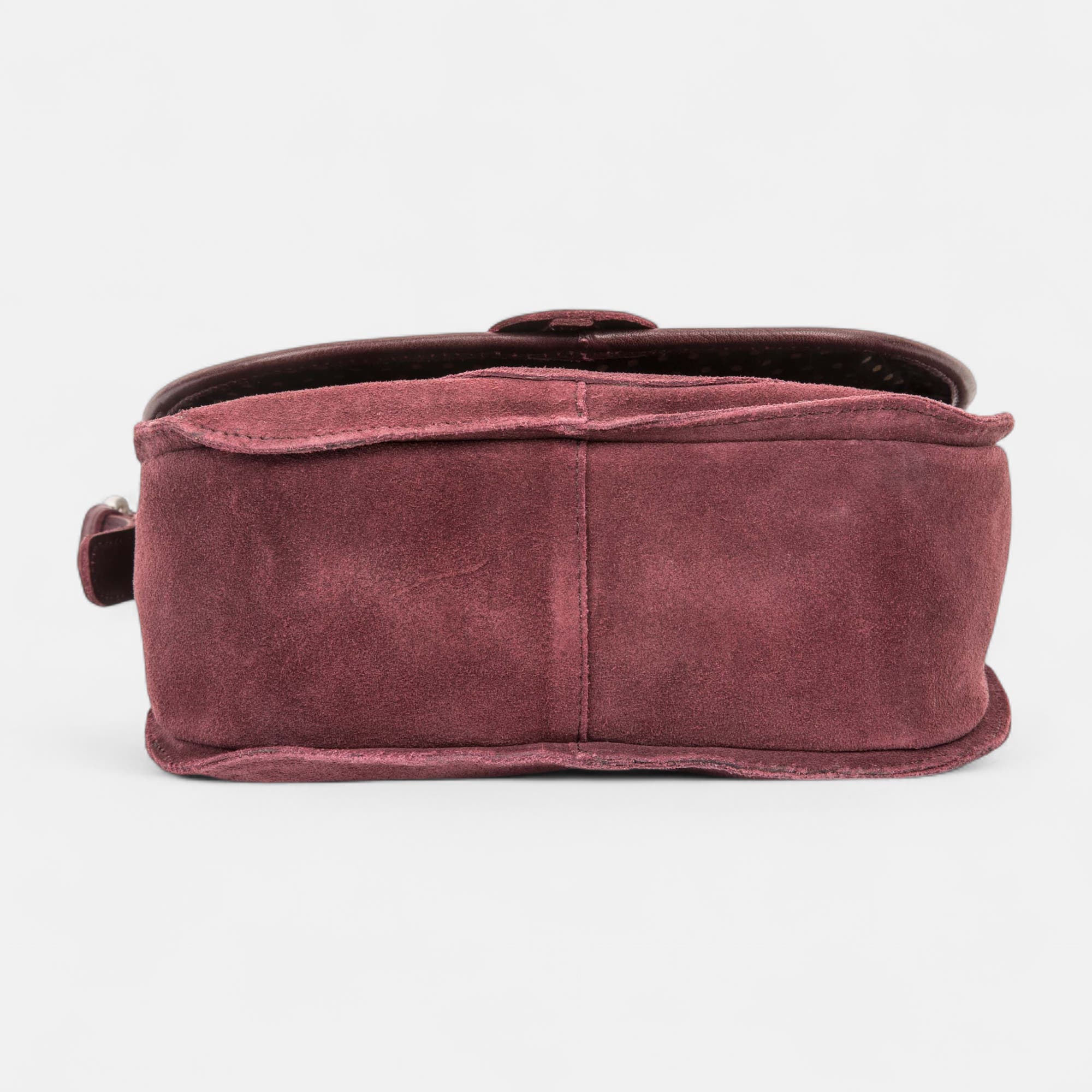 Sac bandoulière en cuir bordeaux