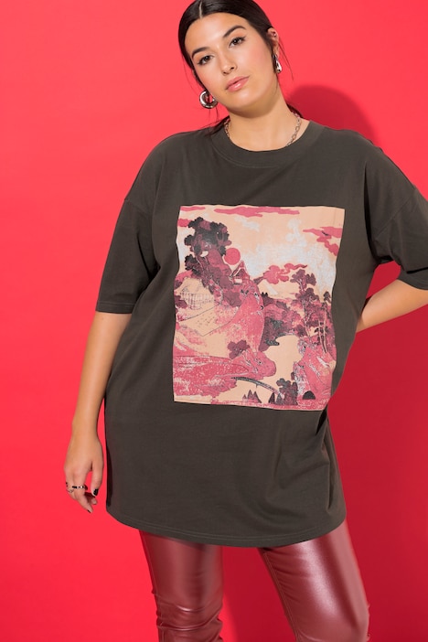T-Shirt, oversized, Asia-Motiv
