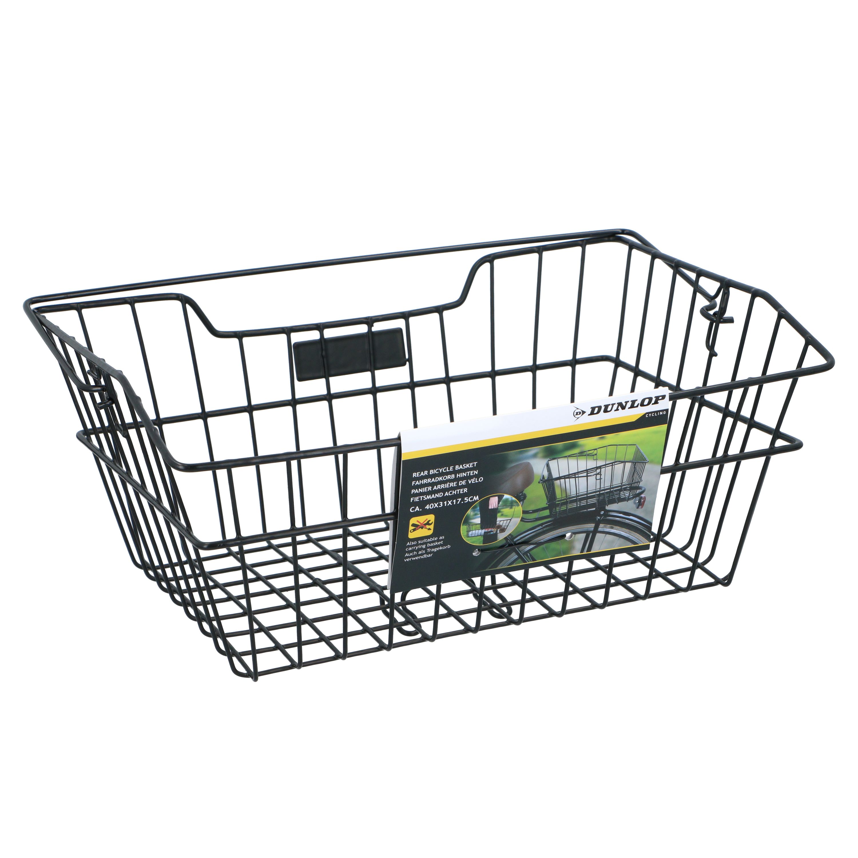 Velokorb hinten mit Tragegriff 40 x 31 cm schwarz