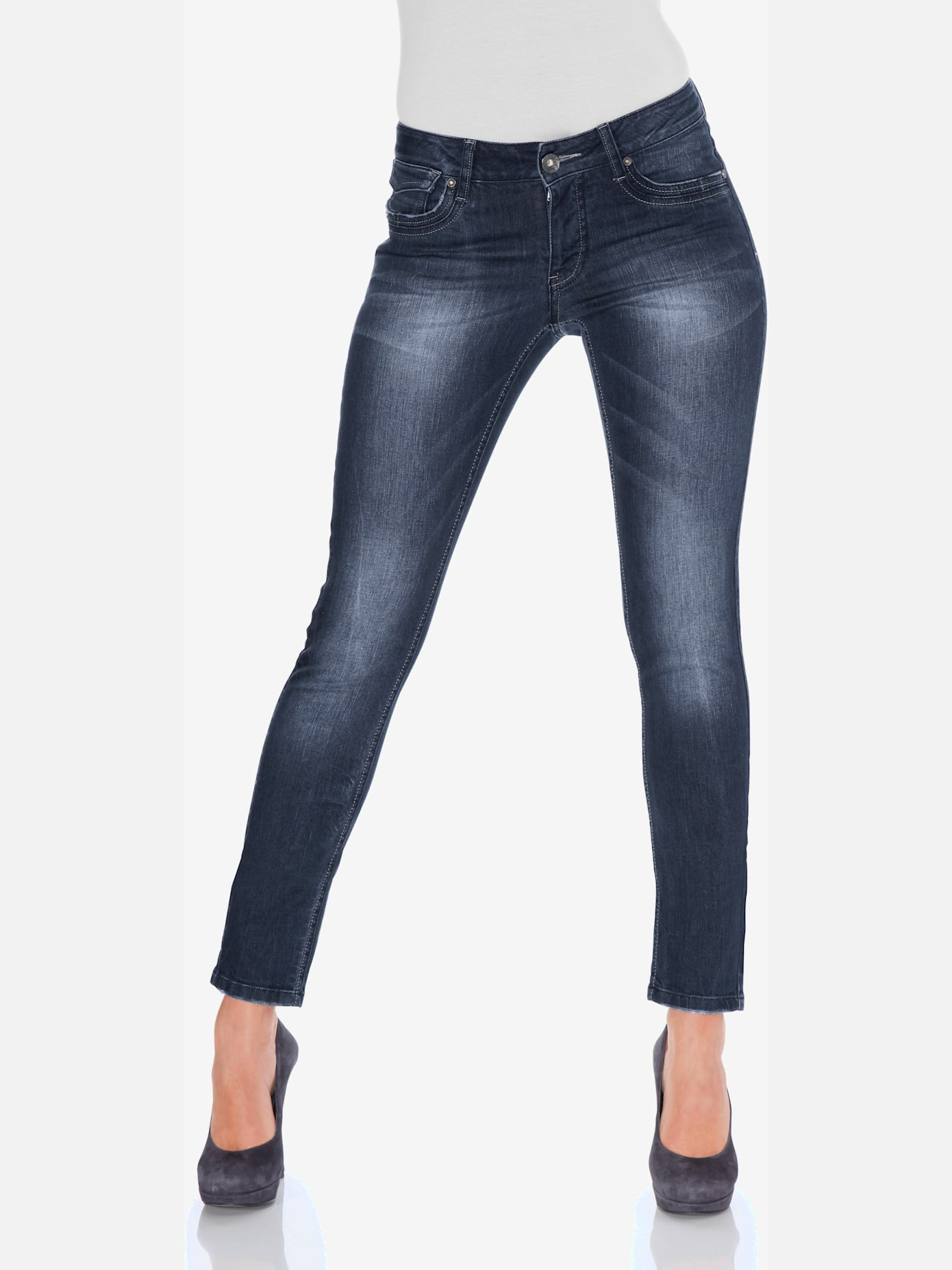 Jeans effet ventre plat coupe skinny tendance