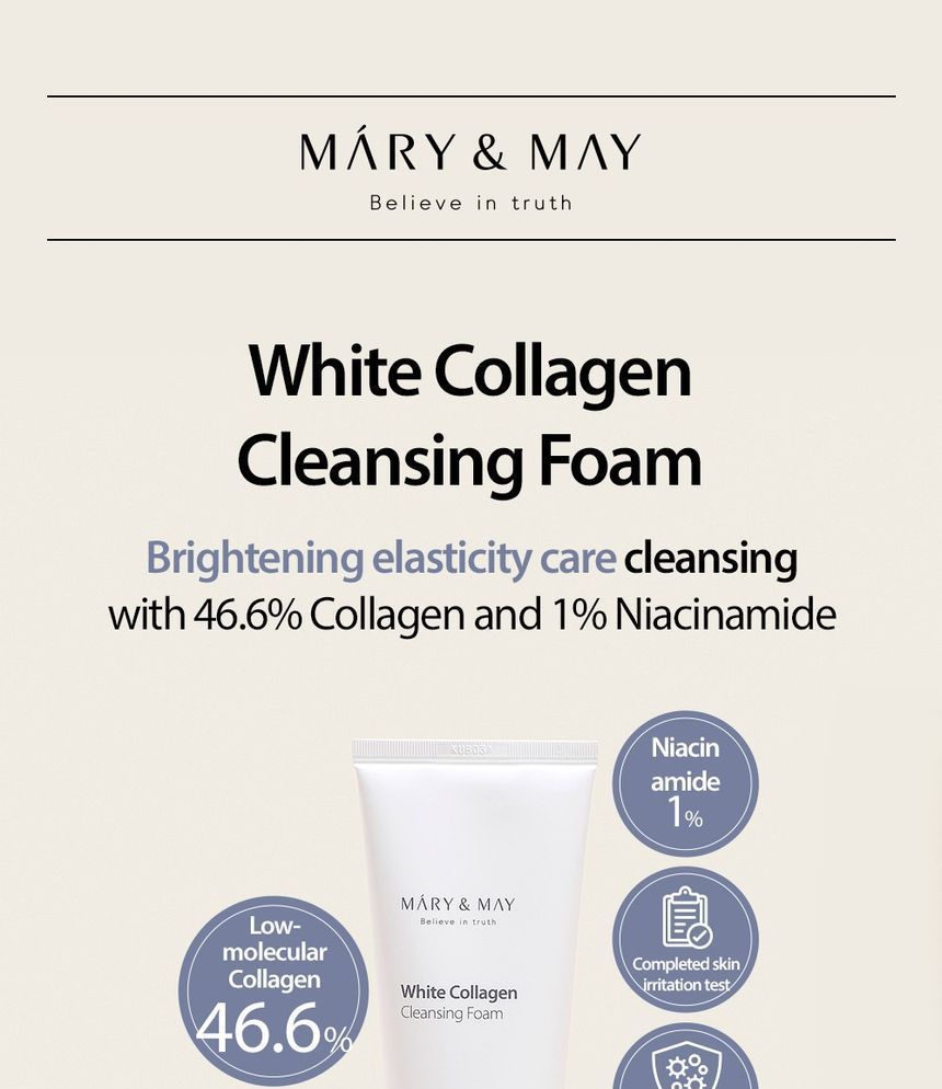 Mary&May - Witte collageen reinigingsschuim