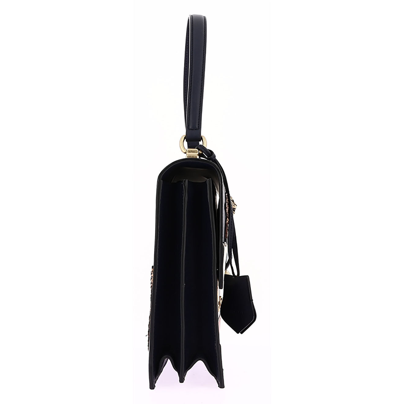 Gucci Sac à main en Cuir Tricolore & Broderies marine - Très bon état - L.30 cm