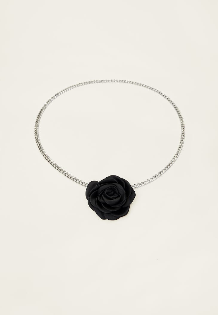 cinto de corrente de flores
