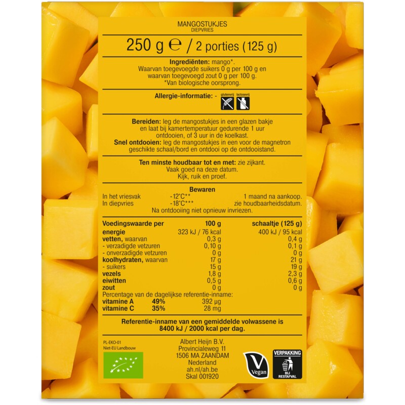 AH Biologisch Doosje met mangostukjes