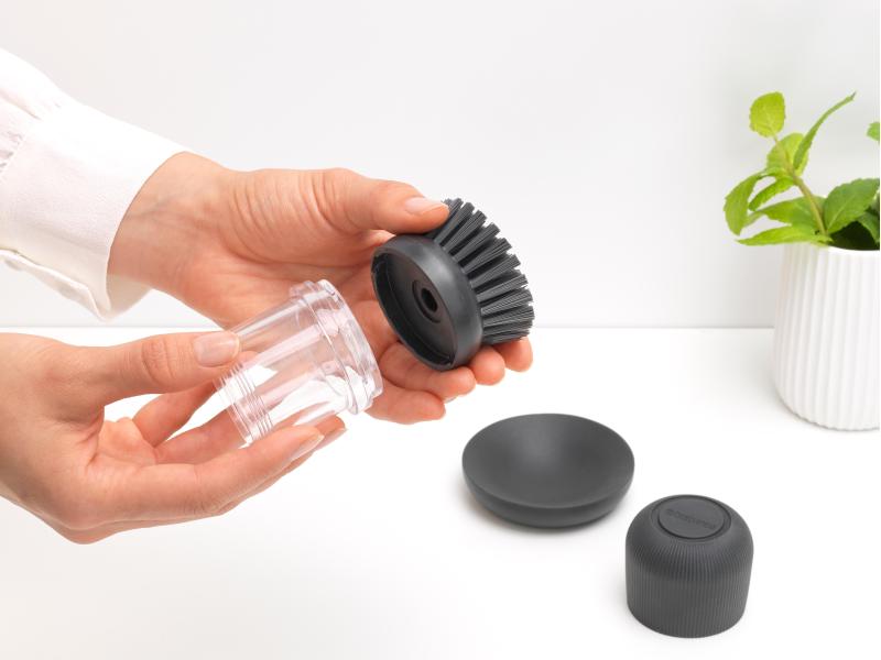Brabantia Spülbürste mit Seifenspender Dunkelgrau Spülbürste mit integriertem Seifenspender Sink Side