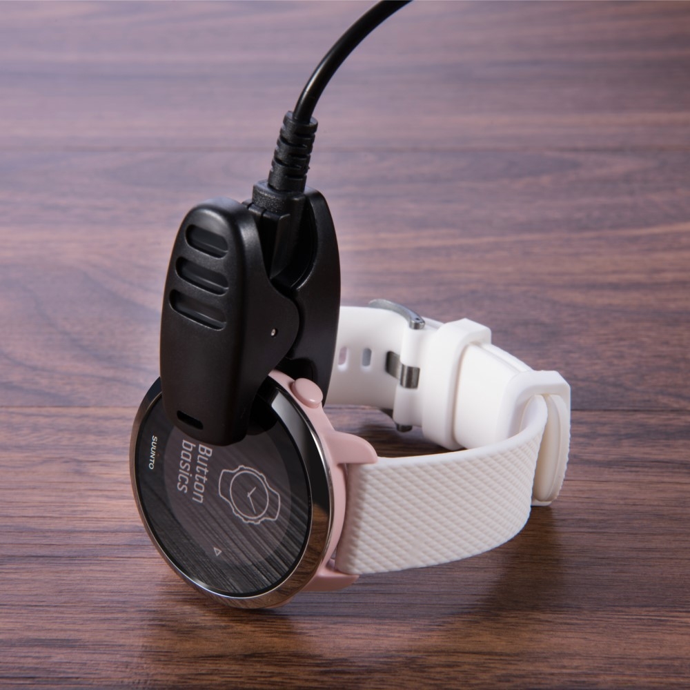 (1m) Suunto Ambit 3 / 2 / 1 / Spartan Trainer / 3 Fitness / Kailash / Traverse USB Ladegerät Clip Dockingstation - Schwarz