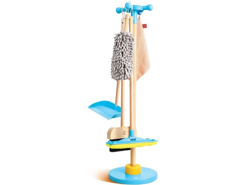 Hape Reinigungs-Spielzeug Clean Up Broom Set Spielzeug-Putzset mit Ordnungsständer