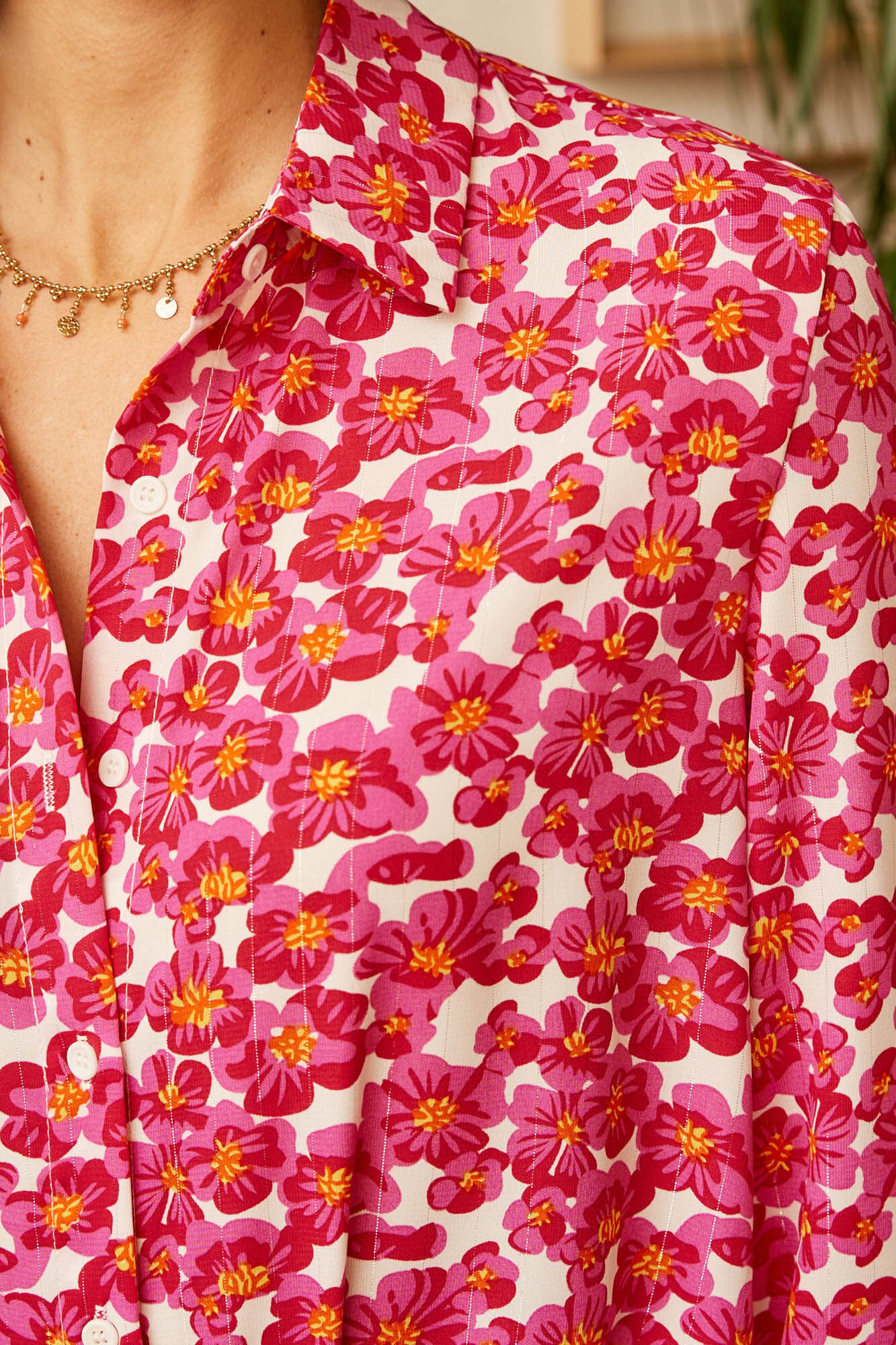 Camisa vermelha com glitter cor framboesa -