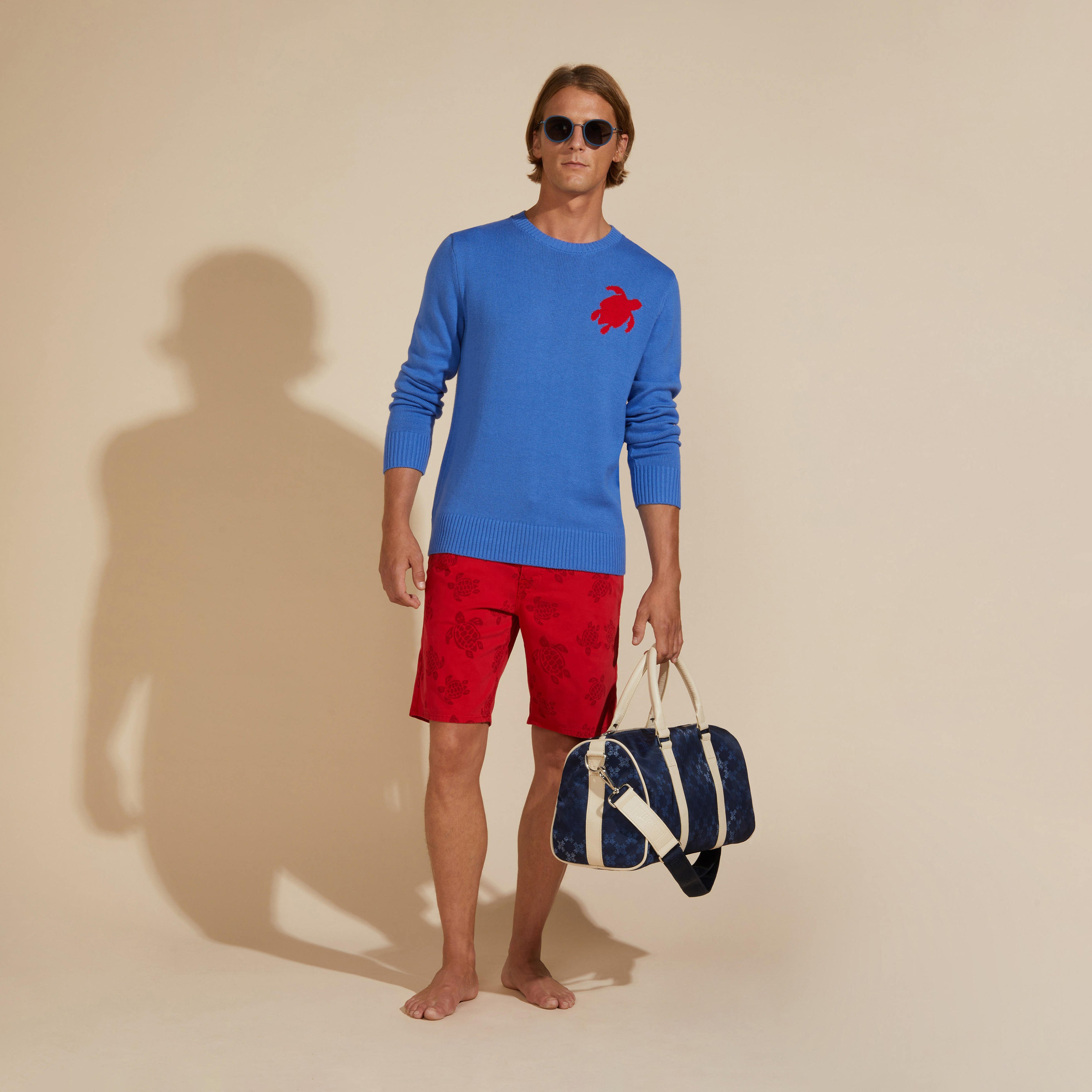 Pullover en Coton et Cachemire Ras-du-cou Homme Tortue