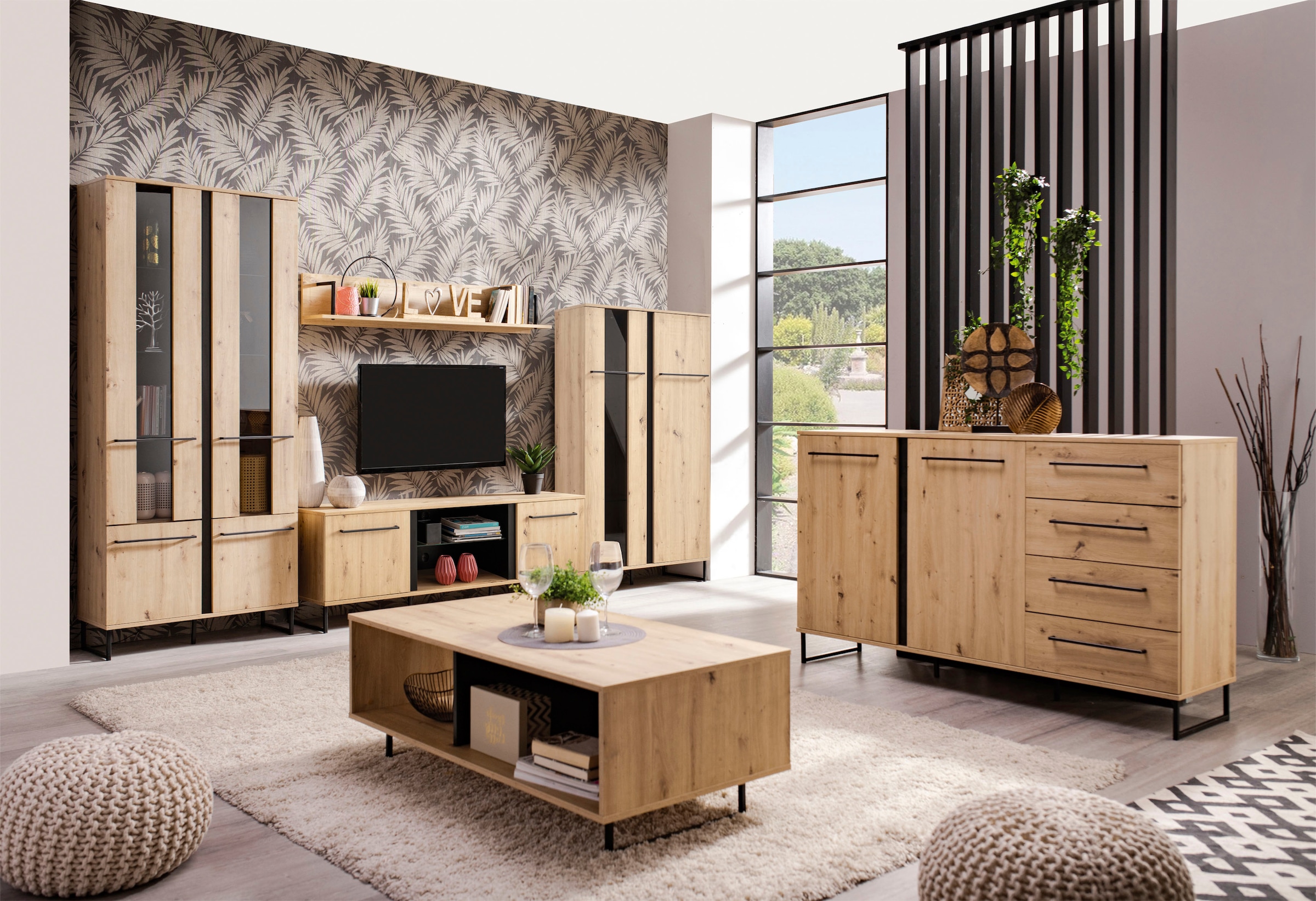 INOSIGN Highboard »Sardinia« Vitrine, Breite 84 cm