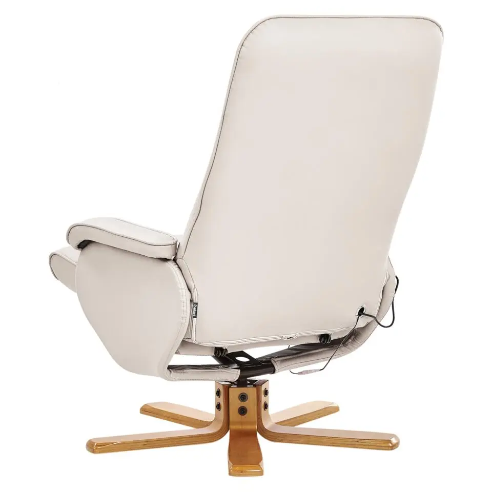 RELAXPRO - Relaxfauteuil met voetenbank - Lichtbeige - Kunstleer