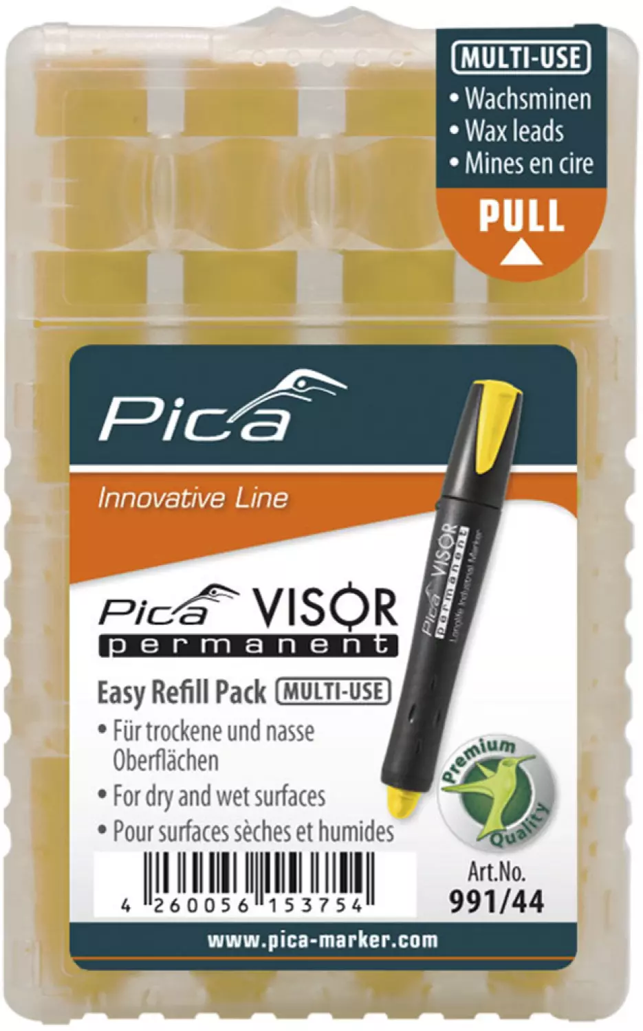 Pica 991/44 VISOR Navulling - Permanent - Geel (4st)