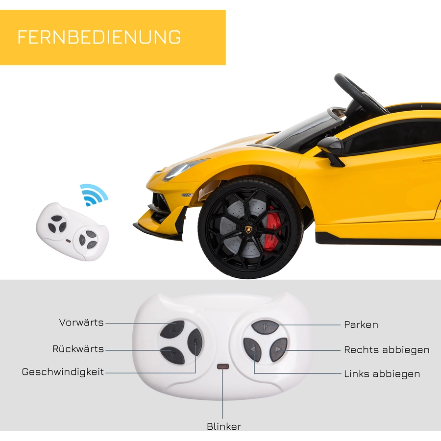 HOMCOM Kinderauto Lamborghini elektrisch gelb