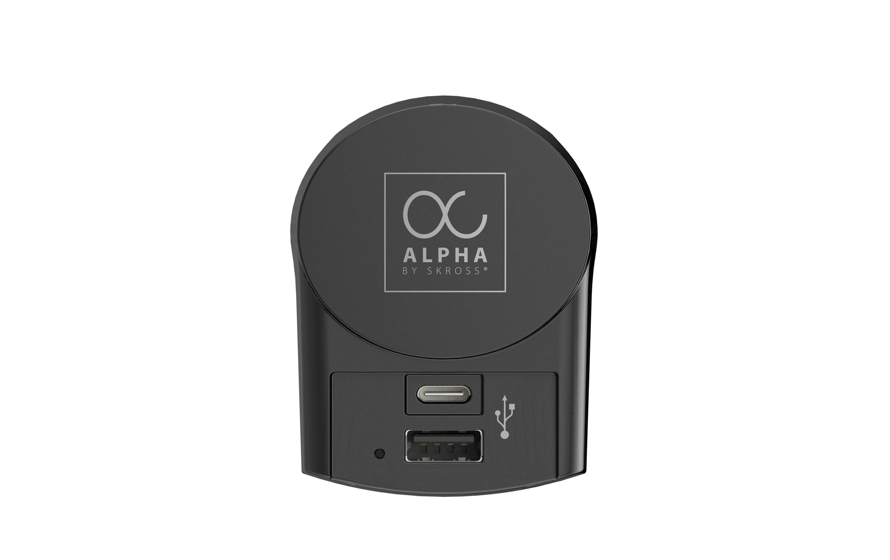 Reiseadapter Alpha 1 x USB-APremium-Weltreiseadapter für 2- und 3-polige Geräte