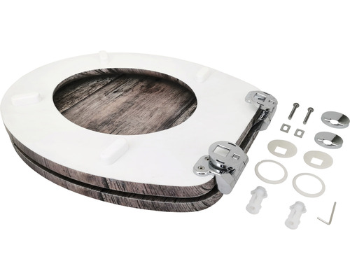 form&style toiletzitting van houten planken en MDF met soft-close mechanisme