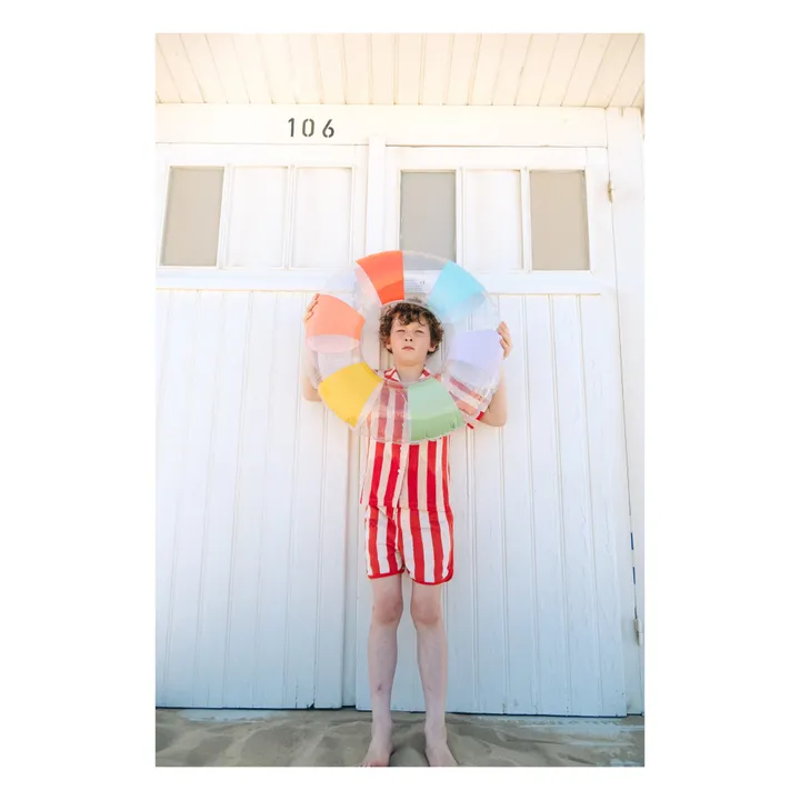 Holi & Love Short Kim Rayure Coton Bio | Rouge