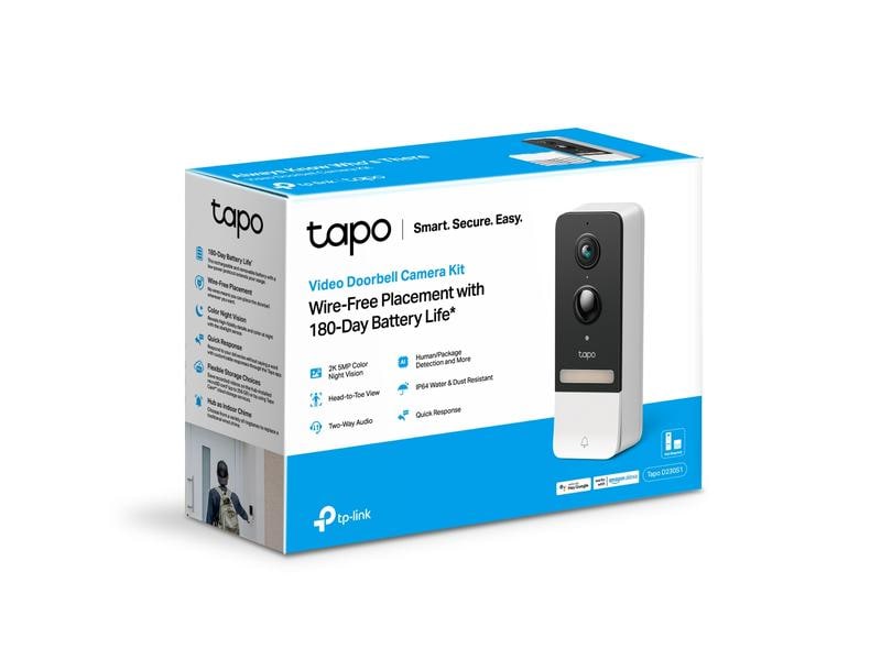 TP-Link Video-Türklingel-Kamera-Kit Tapo D230S1 Immer wissen, wer da ist – Tapo Smarte Batterie -Video-Türklingel