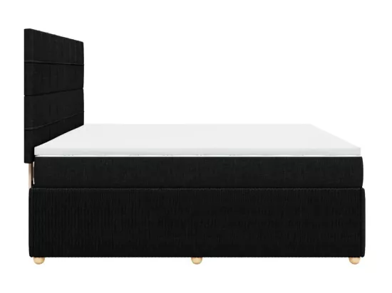 Sommier à lattes de lit avec matelas Noir 180x200 cm Tissu