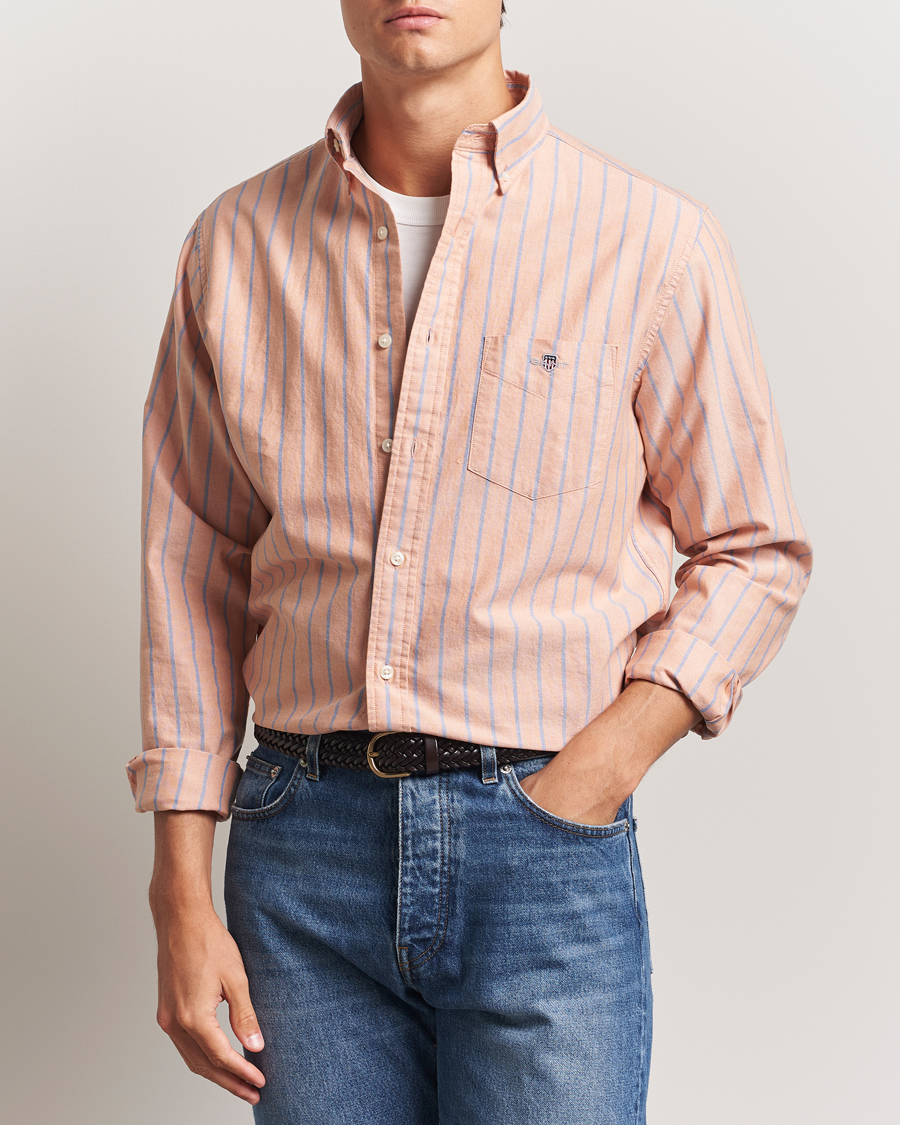 GANT Regular Fit Classic Oxford Striped Shirt Orange