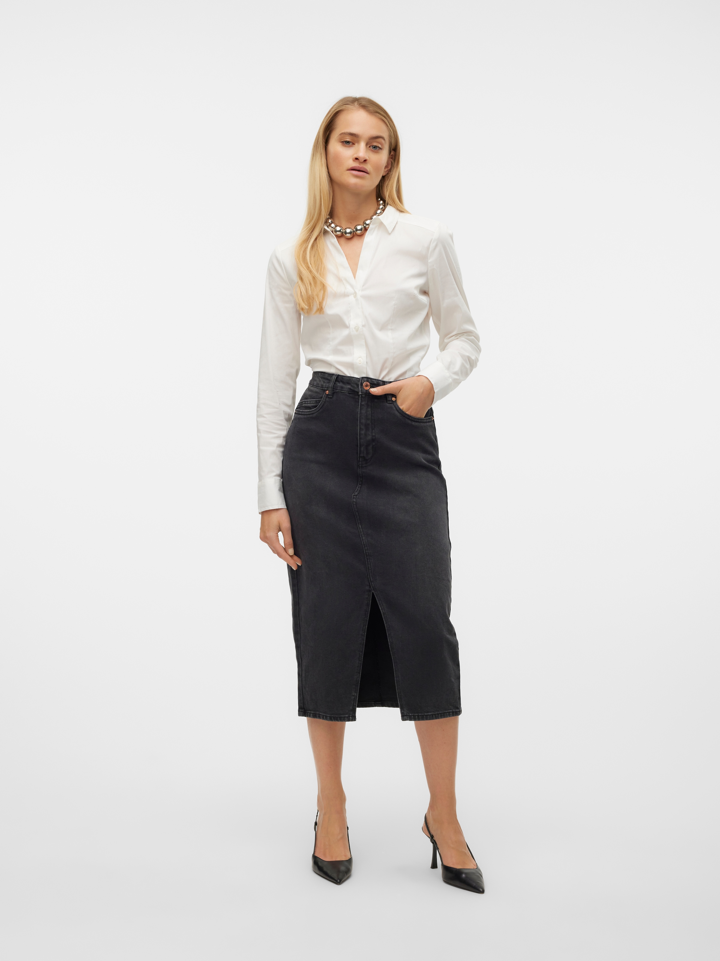 Vero Moda Blusenbody »VMLADY L/S G-STRING SHIRT WVN NEW NOOS«