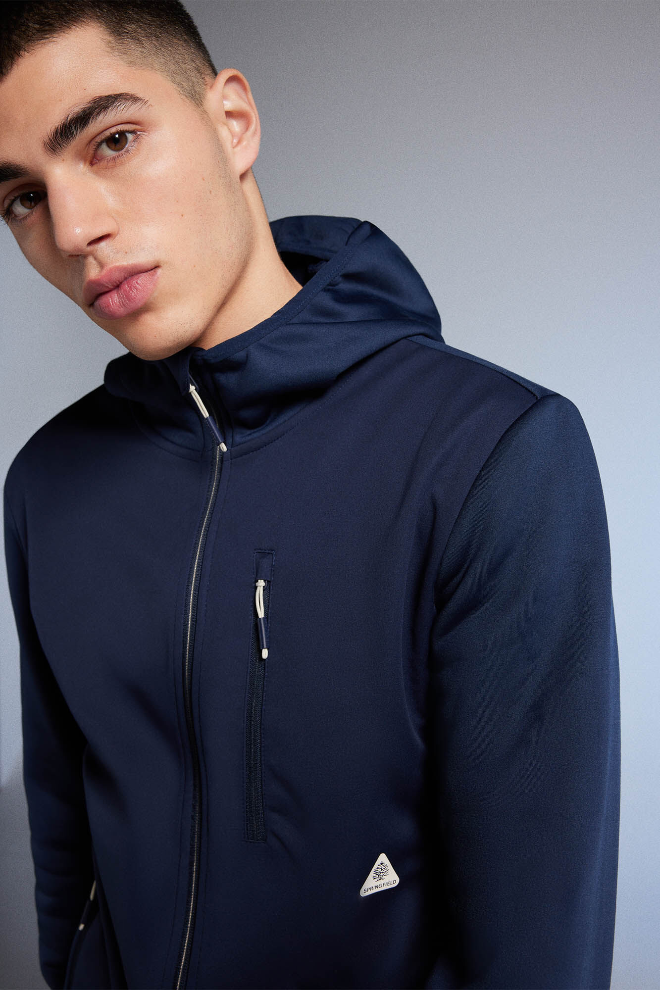 Casaco softshell combinado - azul escuro