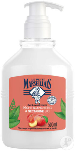 Le Petit Marseillais Gel Lavant Mains Pêche Blanche Et Nectarine Flacon-Pompe 500ml