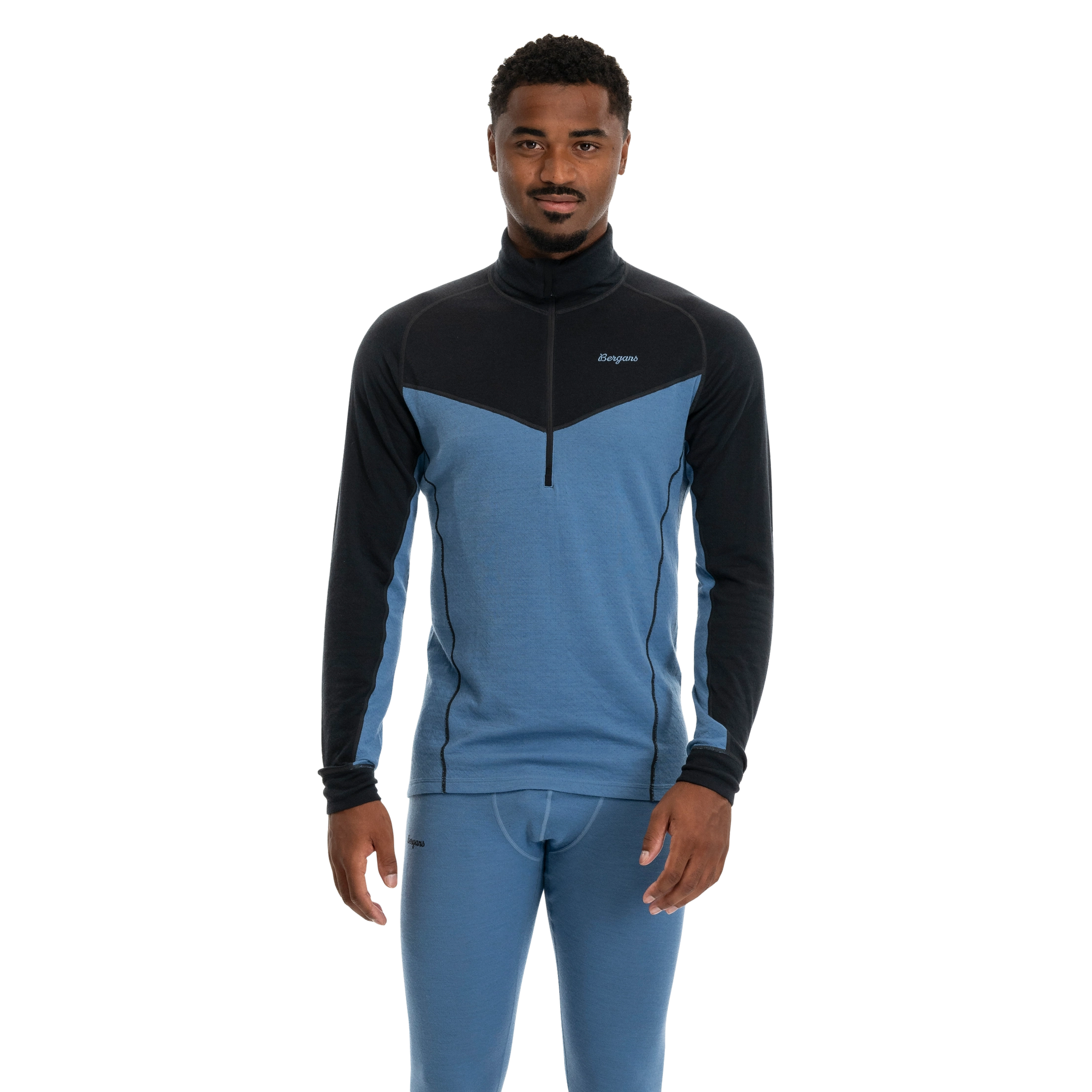 Inner:Dual Merino Half Zip Men Elemental Blue / Dark Shadow Grey