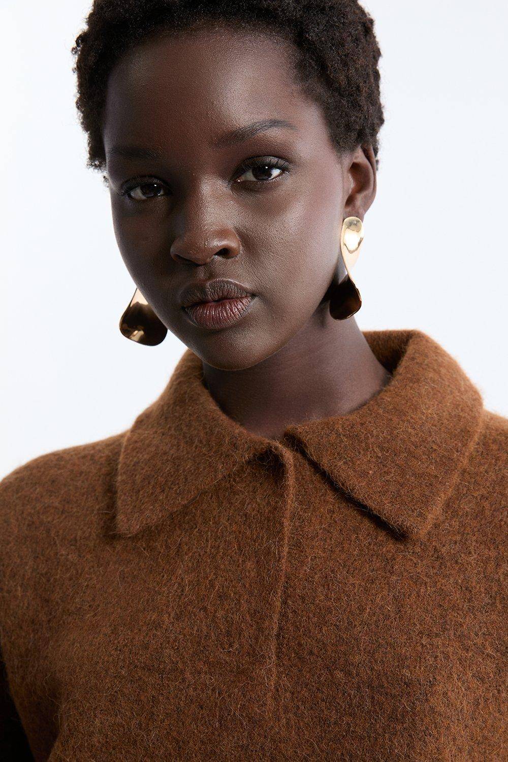 KarenMillen Haut polo en tricot moelleux en laine d'alpaga