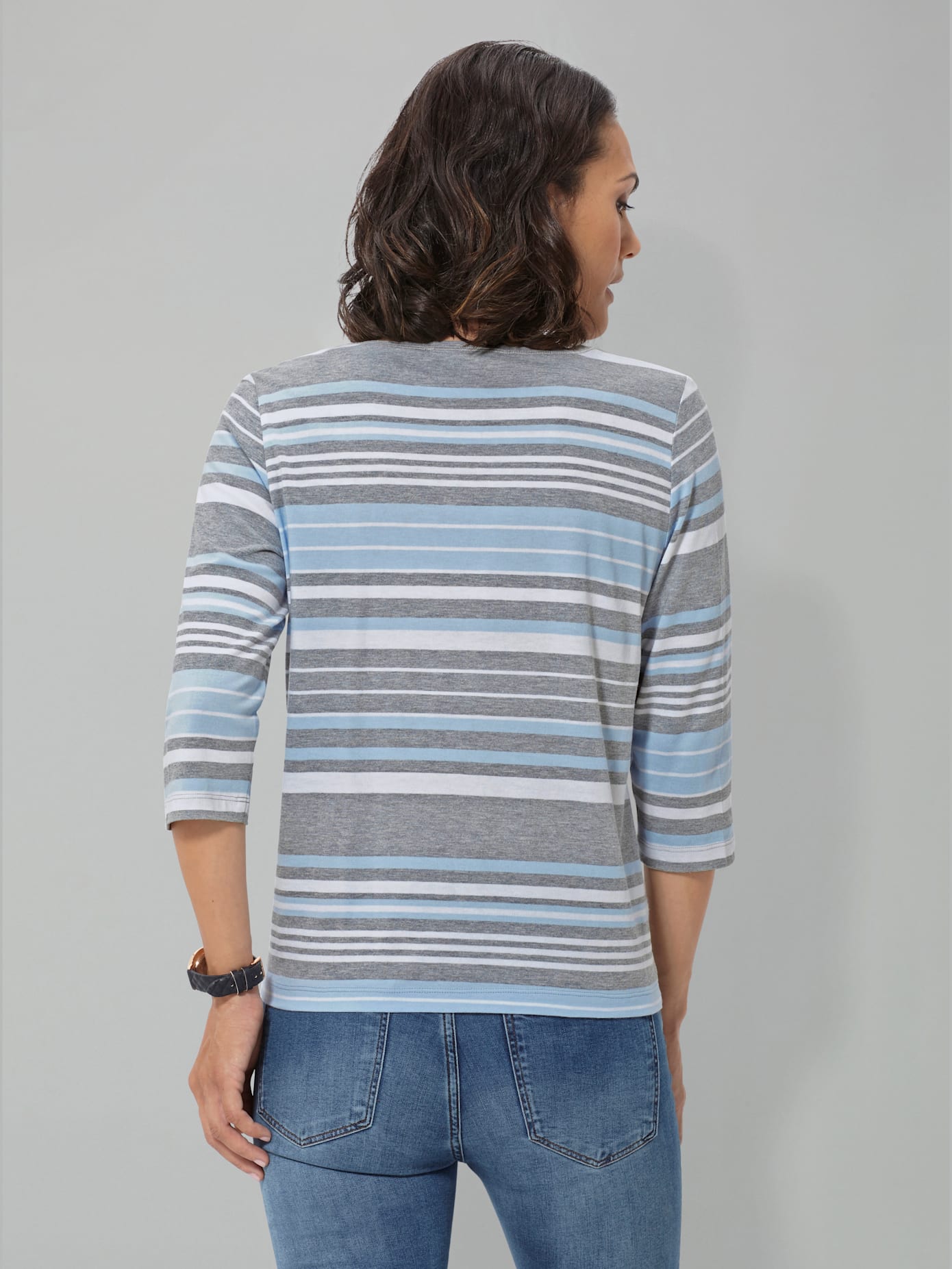 T-shirt femme rayé manches 3/4
