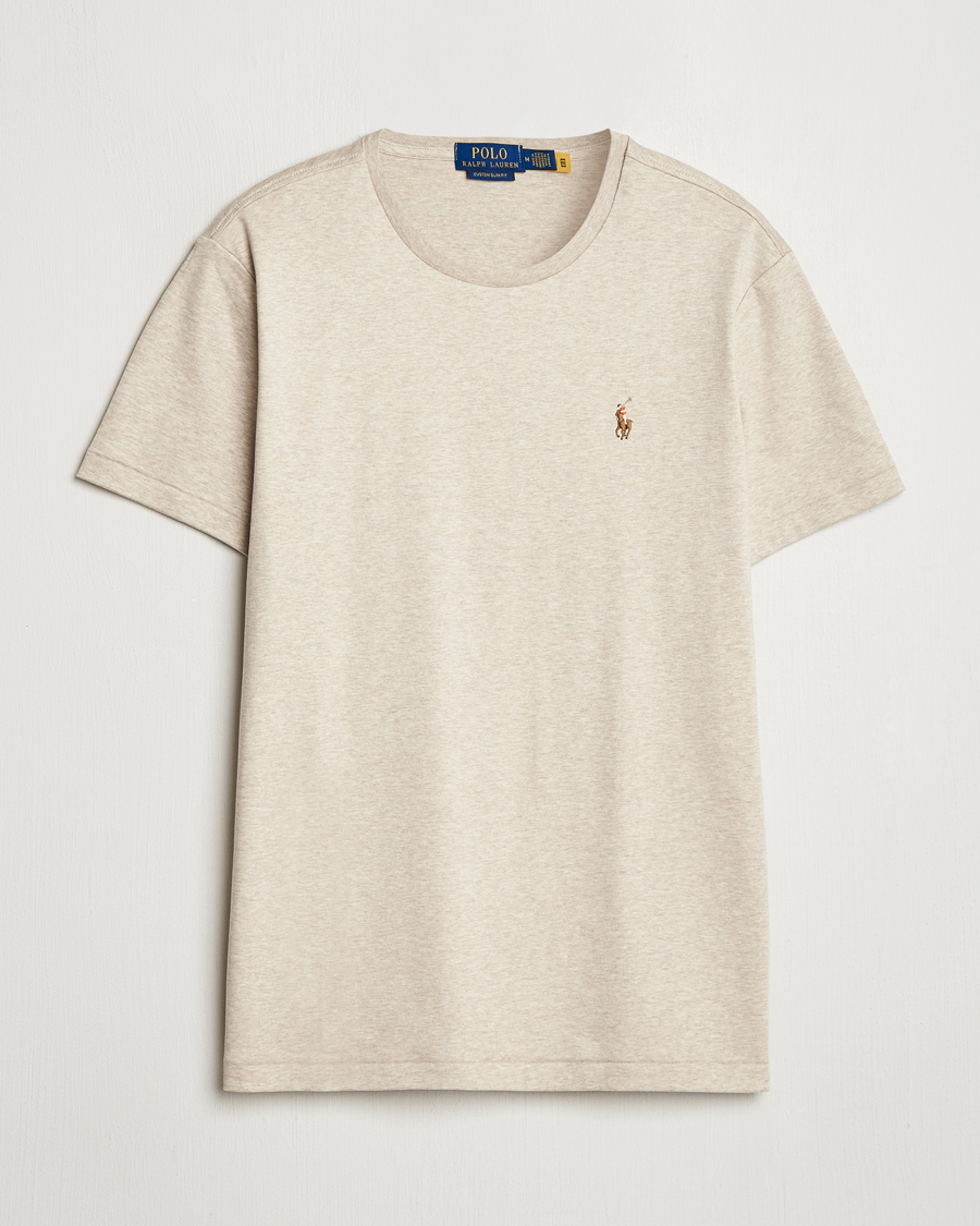 Polo Ralph Lauren Luxury Pima Cotton Crew Neck T-Shirt Dune Heather