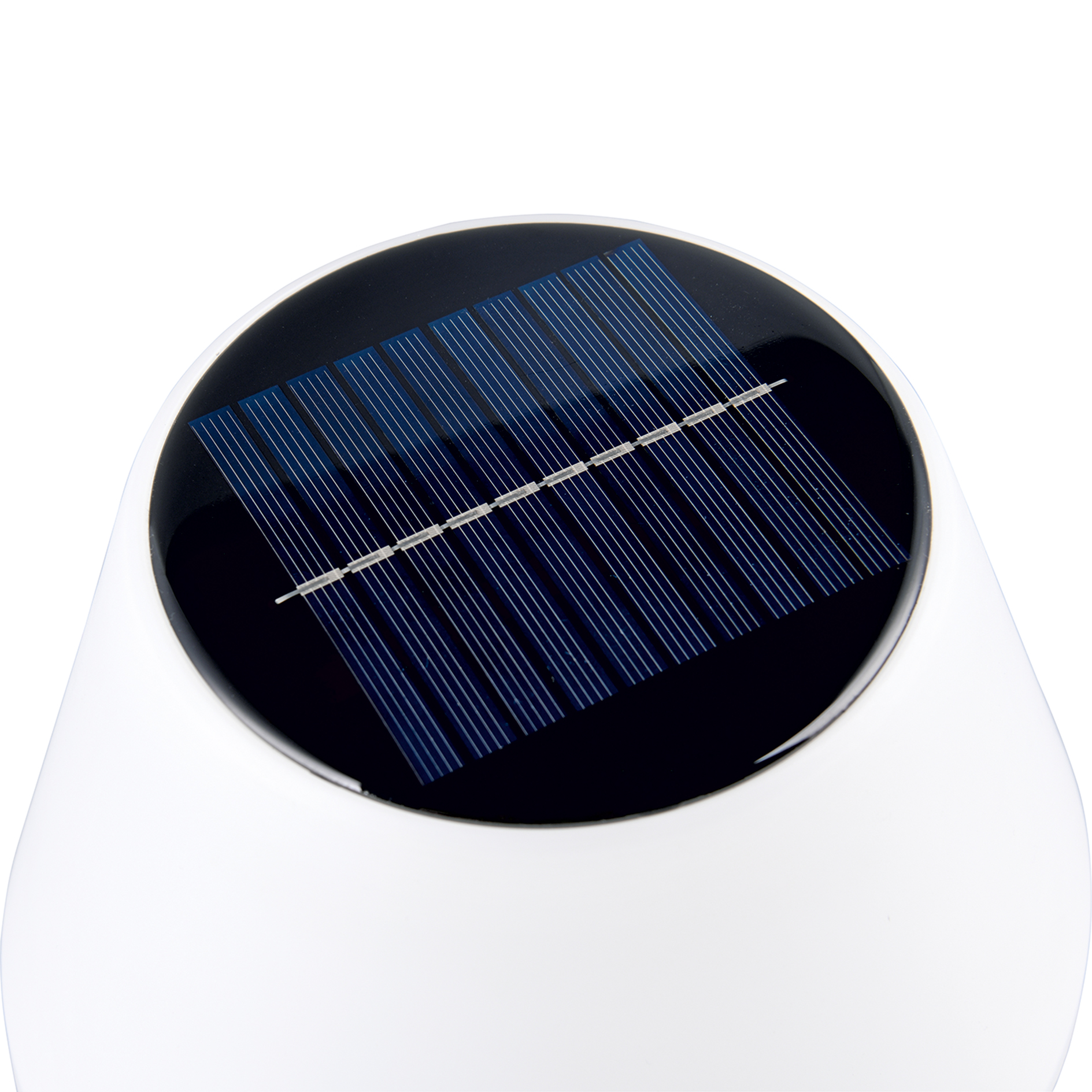 LAMPURA Solar-LED-Tischleuchte - weiß-Edelstahl - 28 cm