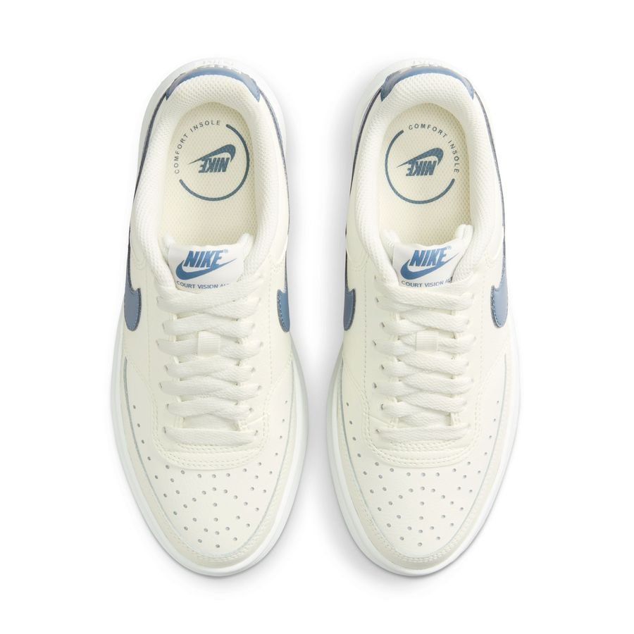 Nike Chaussures Court Vision Alta - Blanc Cassé/Bleu Femme