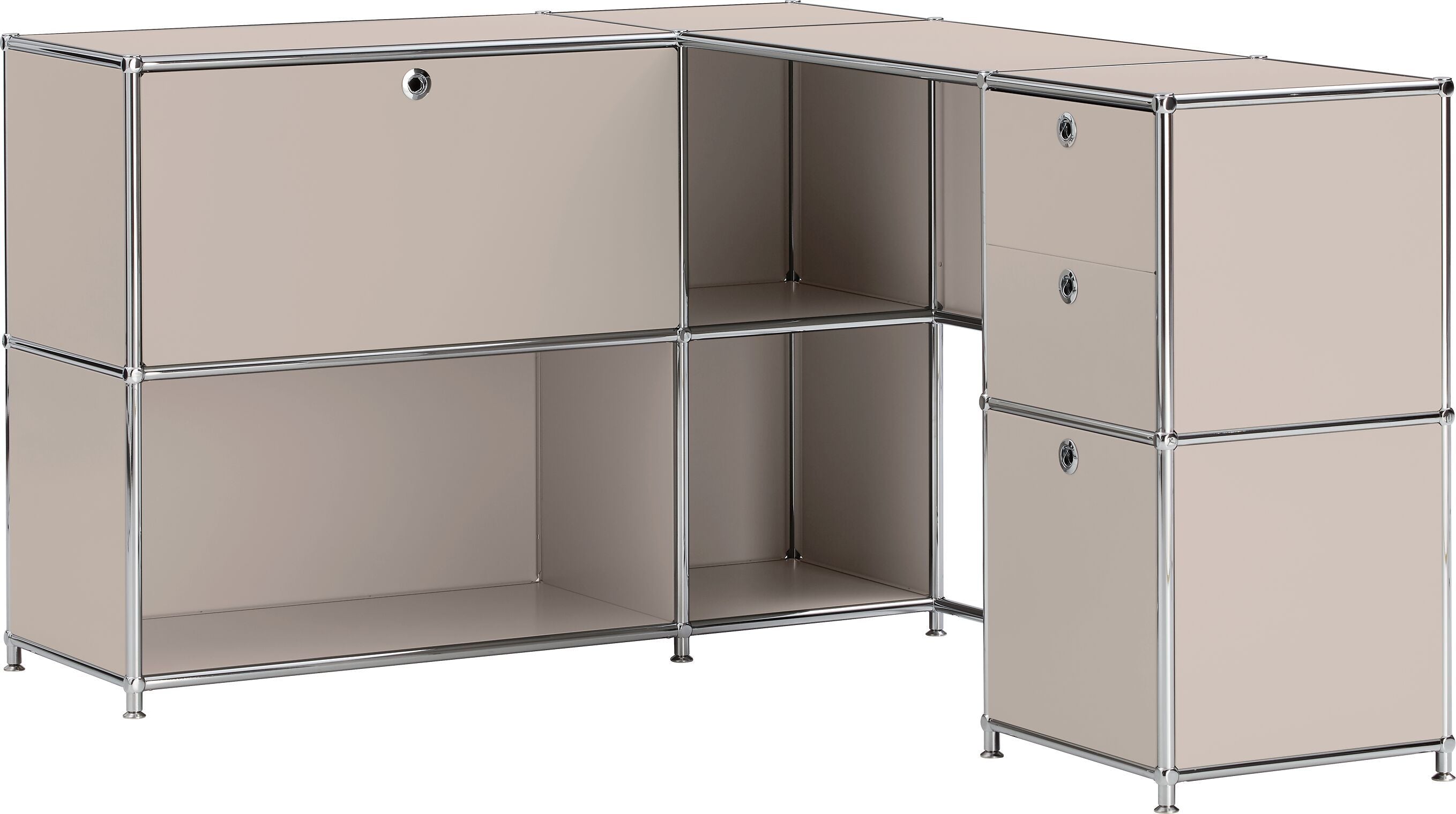 FLEXCUBE Eckschreibtisch - Taupe / B: 152.0 cm x T: 115.0 cm x H: 80.0 cm