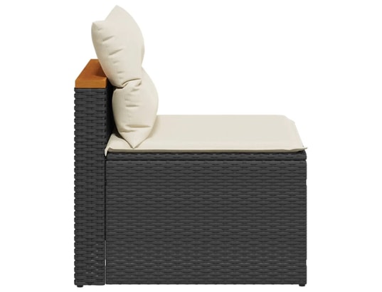 VIDAXL - Canapés de jardin sans accoudoirs avec coussins 2 pcs noir
