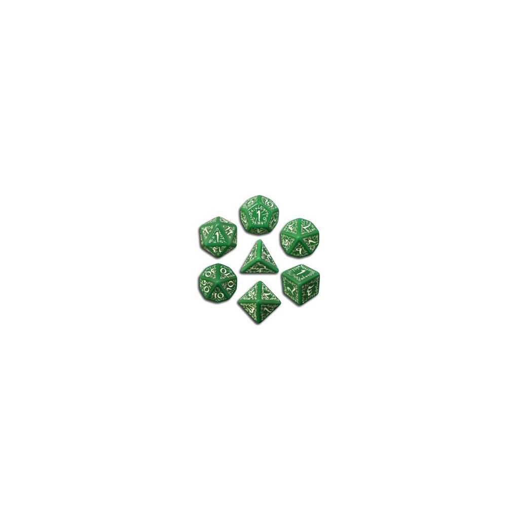 Set de Dés Elfiques Verts et Blancs