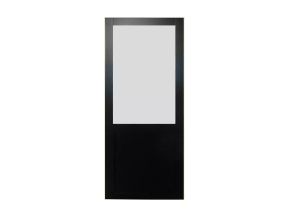 Porte Coulissante Athena Noir H204 X L83 + Rail A Roulettes Et 2 Coquilles Gd Menuiseries
