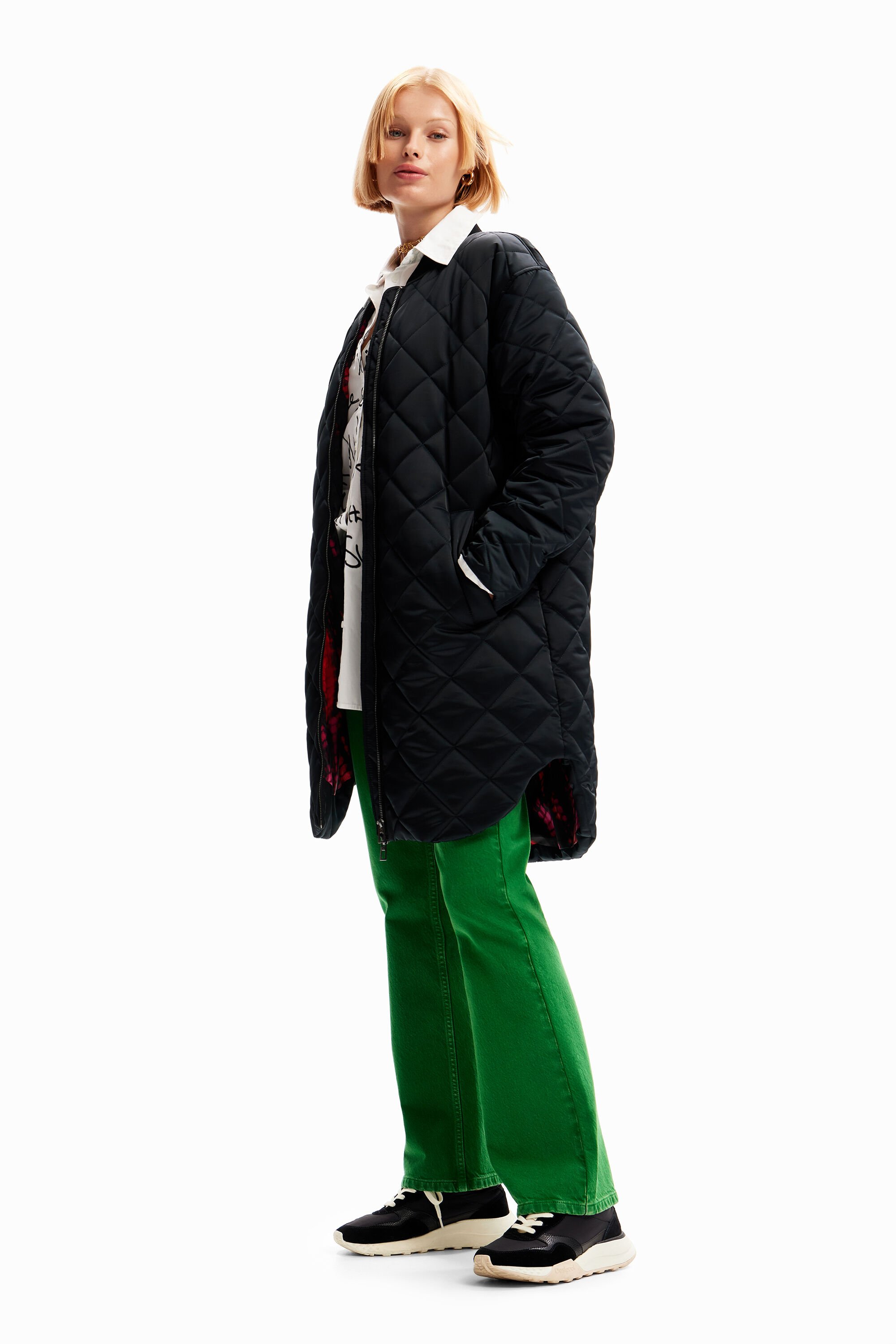 Long bomber matelassé
