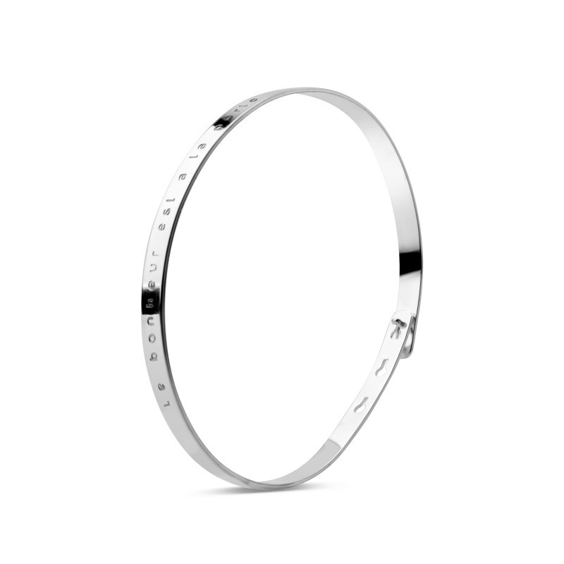 Jonc argent 925 Le bonheur est à la porte