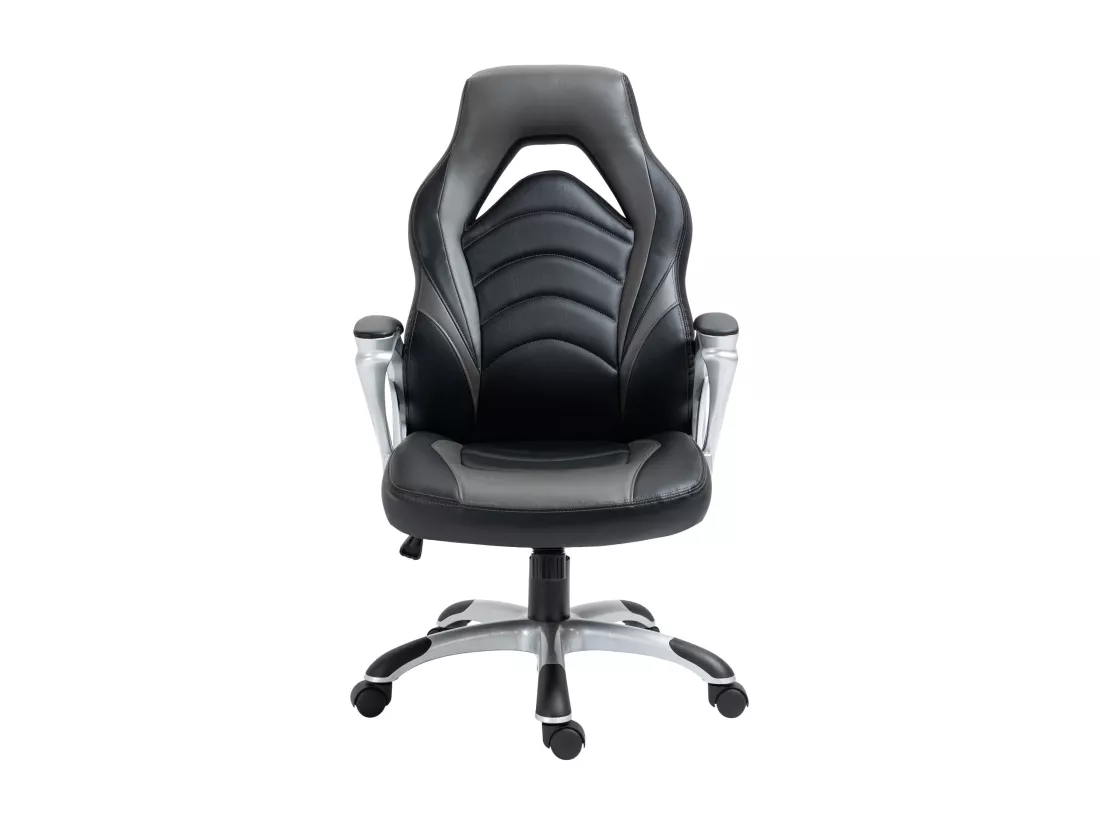 Chaise de bureau - Similicuir & Plastique - Noir / Gris - Foxton