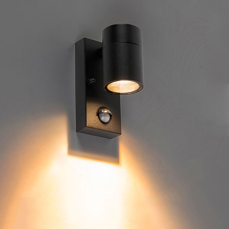 Buitenwandlamp zwart met bewegingssensor IP44 - Solo