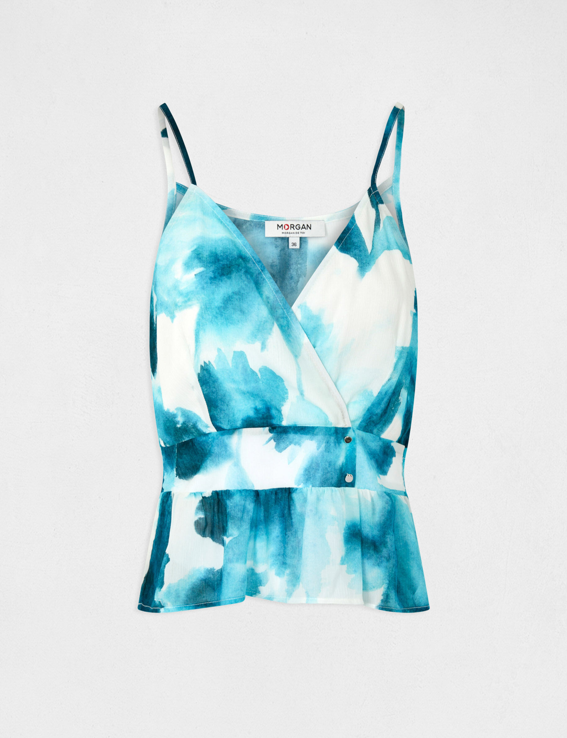 Blouse bretelles fines imprimé abstrait multico femme - multico
