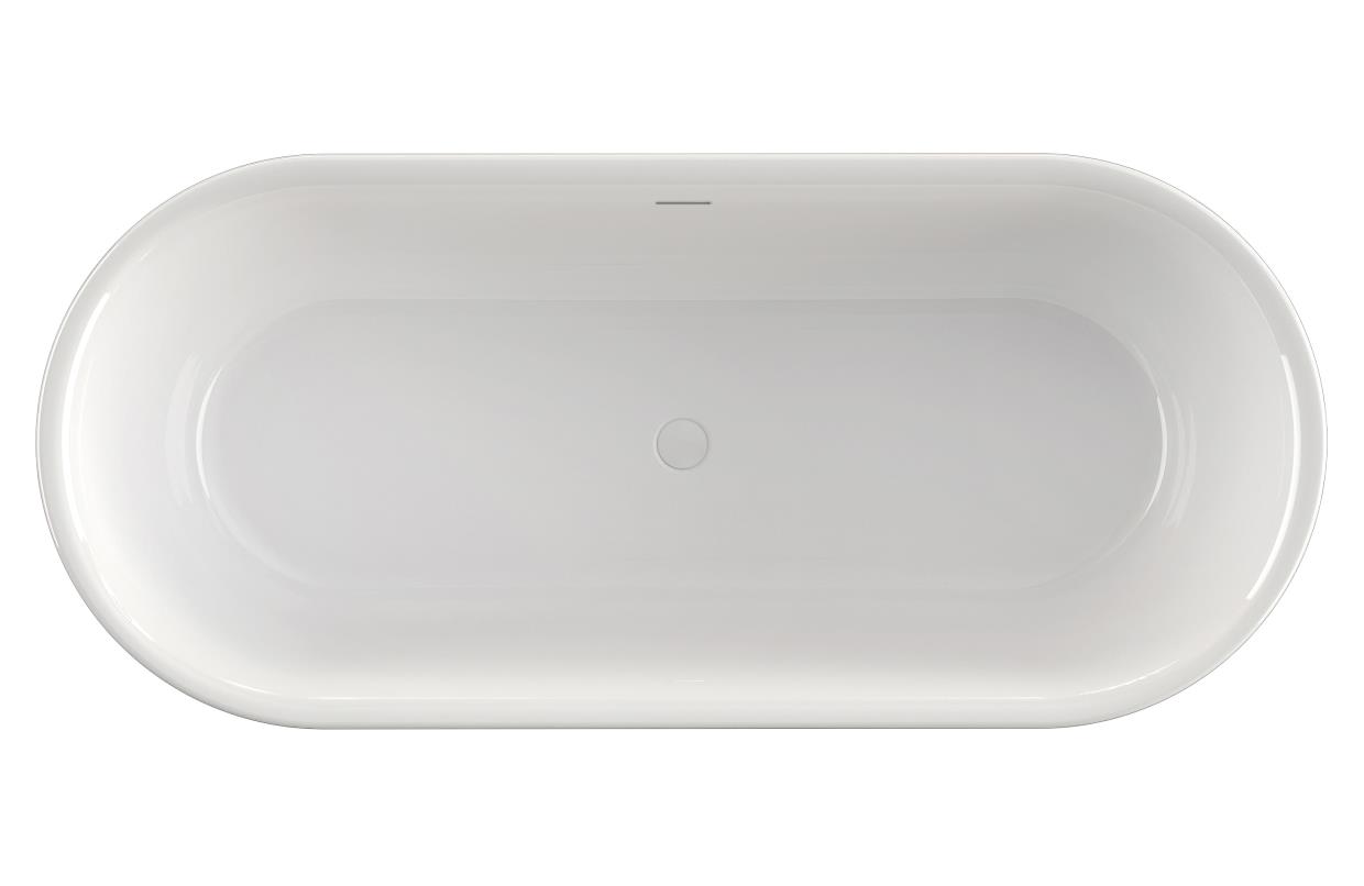 Xenz Friso vrijstand bad acryl 180x80x60cm met badvulcombinatie wit glans
