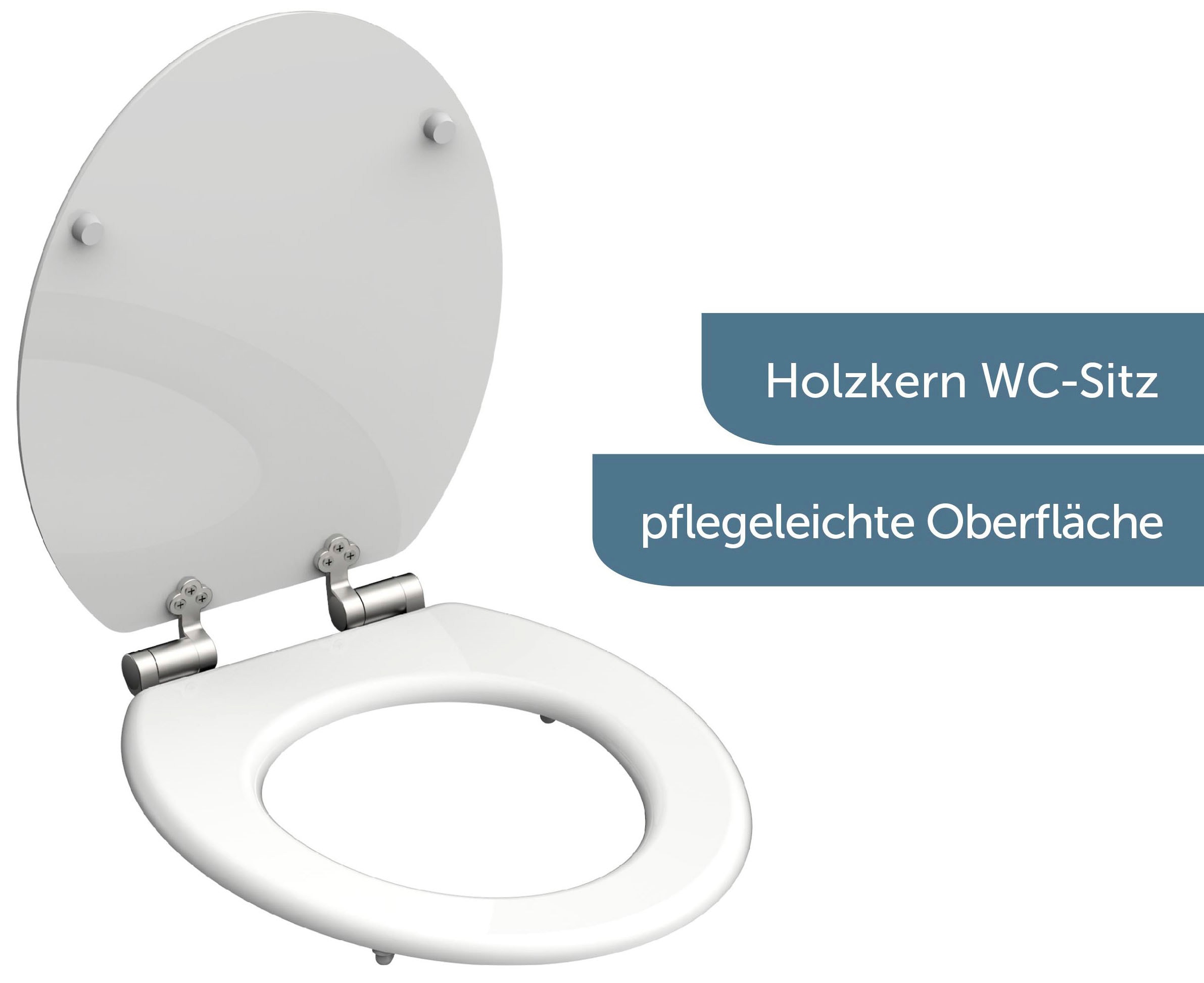 Schütte WC-Sitz »WHITE« mit Absenkautomatik und Holzkern, max, Belastung der Klobrille 150 kg