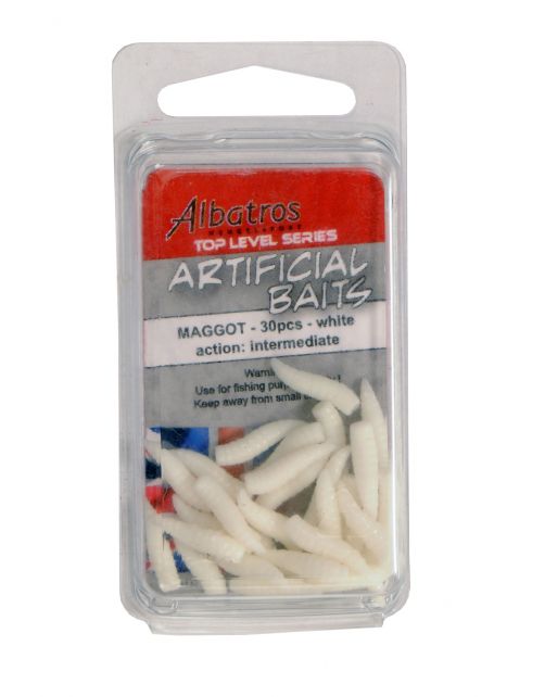 Albatros Top Level Artificial Maggot - Baits - Wit 30 stuks