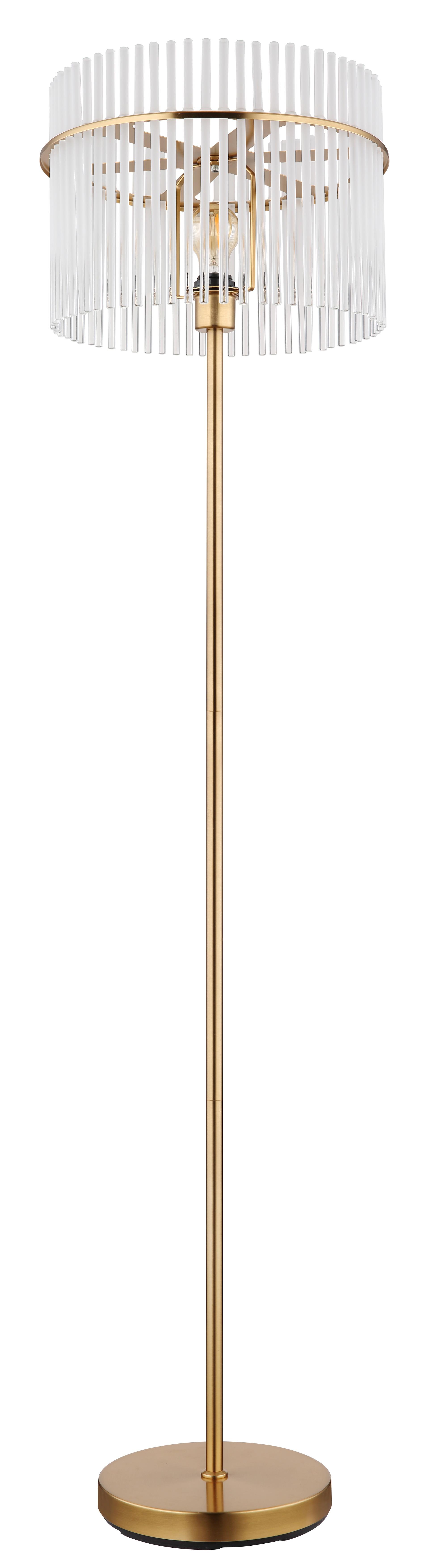 GLOBO Retrofit Stehlampe GORLEY 152 cm goldfarbig /opal