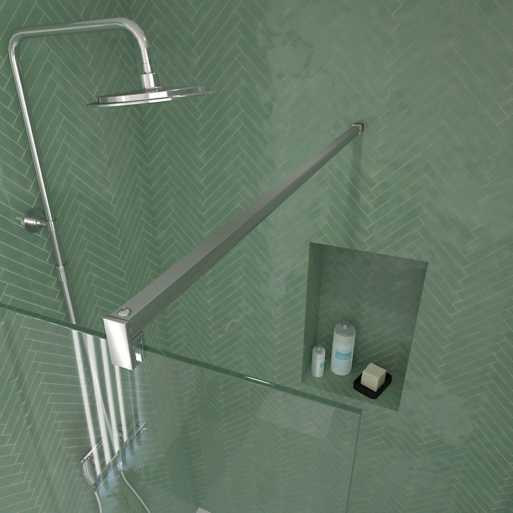 Paroi de douche à l'italienne H.195 x l.100 cm, ép. 5 mm, profilé chrome, Galedo Essentiel